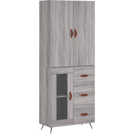 Maison Exclusive - Credenza Grigio Sonoma 69,5x34x180 cm in Legno Multistrato (1/5)
