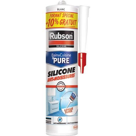 RUBSON - Mastic bain et cuisine blanc cartouche 280ml +10% gratuit
