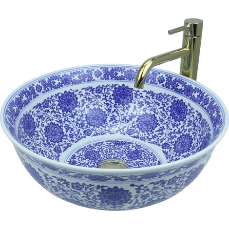 GTM Design Aufsatzwaschbecken 41 cm – Glanz Modern Waschbecken ohne Hahnloch – Elegantes Aufsatzwaschbecken Oval für Badezimmer und Gäste WC – nur Bad Waschbecken (1/5)