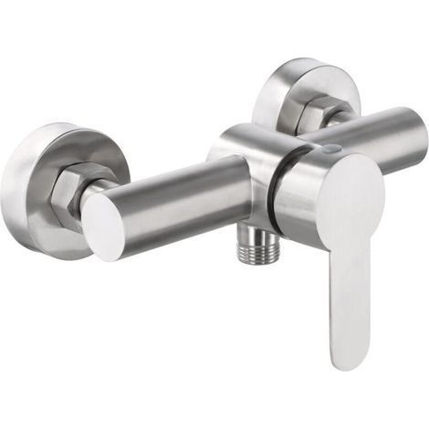 Wandduscharmatur, universelle Duschbatterie aus Edelstahl 304, einhebelige Duscharmatur mit Montagezubehör für Kalt- und Warmwasser (1/4)