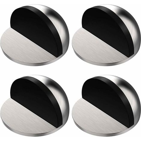 4 Stück silberne Türstopper, selbstklebender Türstopper, Türstopper aus Edelstahl mit Aufklebern, ohne Bohren, für Zuhause und Büro (1/5)