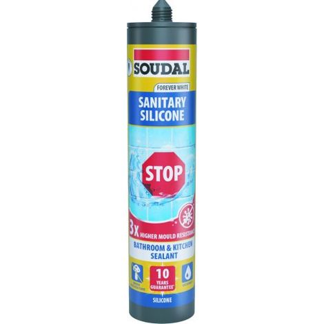 Soudal SILICONE ACETICO PER SANITARI ''MUFFA STOP'' ml. 290 - Bianco - 12 pezzi