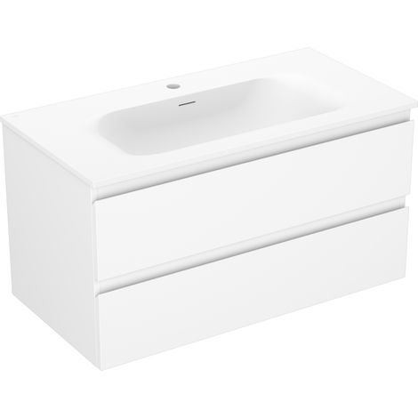 Mexen Orio mobile bagno 90 cm con lavabo Vela, 2 cassetti, bianco opaco - 91A10-09047-2-BFF01-W23M01 (1/5)