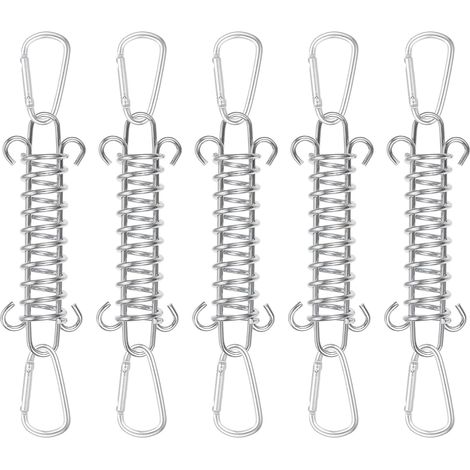 Lot de 5 ressorts de traction en acier inoxydable avec œillets pour fixation de voile d'ombrage (1/5)