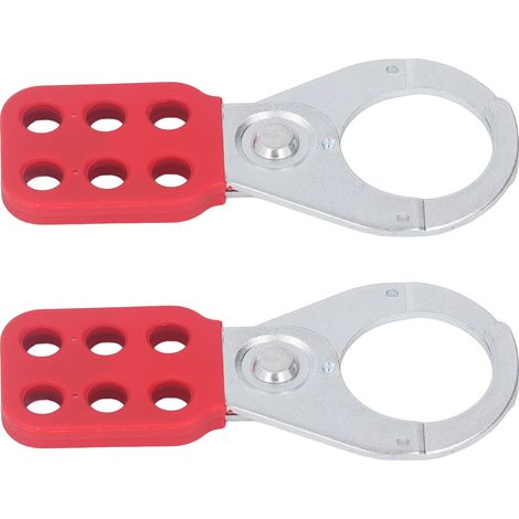 6-Loch-Vorhängeschloss aus verzinktem Stahl, 1,5 Zoll, 2er-Pack, industrielle Sicherheitsverriegelung. (1/5)