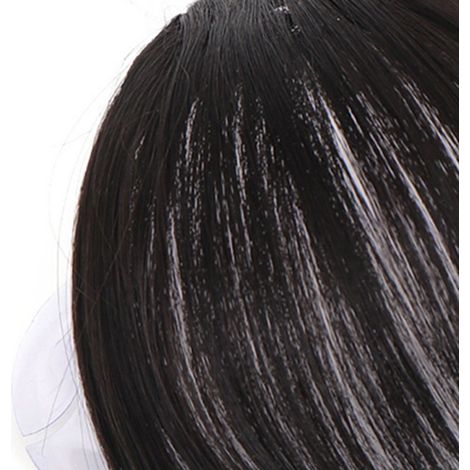 Clip Frange en Fibre Résistante à la Chaleur - Accessoire Coiffure pour Frange et Tempes - Extension Capillaire Noire (1/5)