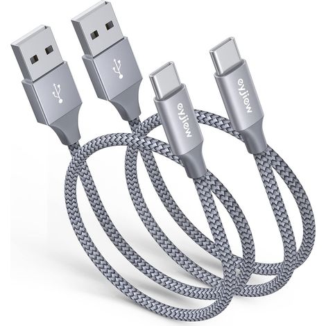 Cable USB C 50cm Court [0.5M, Lot de 2], Câble USB vers USBC Charge Rapide (1/5)