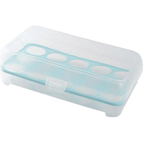 Boîte de rangement pour œufs avec couvercle, compatible réfrigérateur, qualité alimentaire, 15 compartiments, plateau à œufs, boîte de conservation alimentaire (1/3)