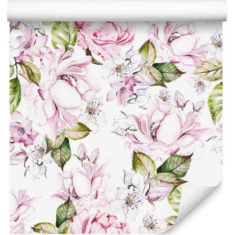Papier peint Roses Pastel pour salon et chambre 50x1000 cm (1/5)