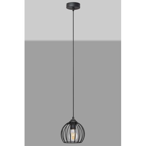 Helam MERCURE Plafonnier Wire Frame Noir 16cm