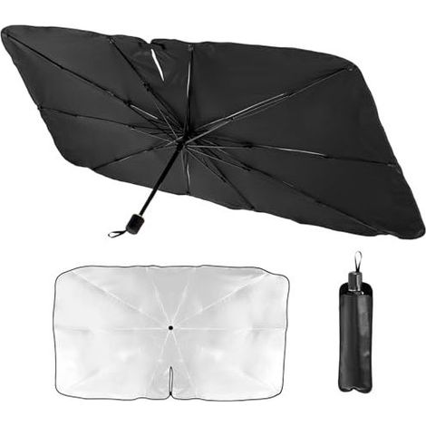 2025 Pare Soleil Voiture Pare Brise Avant 145 x 80 Cm, Parapluie Pare Soleil Voitur Portable- - Revêtement en Titane - Protection UV Et Anti-Chaleur Facile à Installer pour Voitures, SUV, Camions