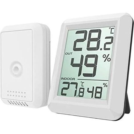 Wireless Digital Hygrometer LCD Thermometer Indoor Outdoor Electronic Temperature Humidity Monitor Weather Station Alarm Clocks