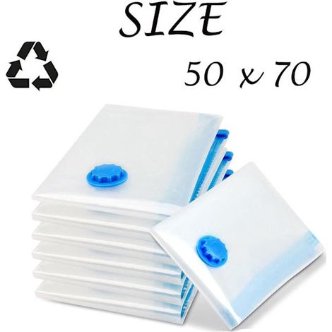 Sacs de rangement sous vide pour vêtements, sacs de rangement sous vide 50 x 70 cm pour couettes, oreillers, literie, sacs de voyage, lot de 2 sacs de rangement sous vide de voyage.[PL] (1/3)
