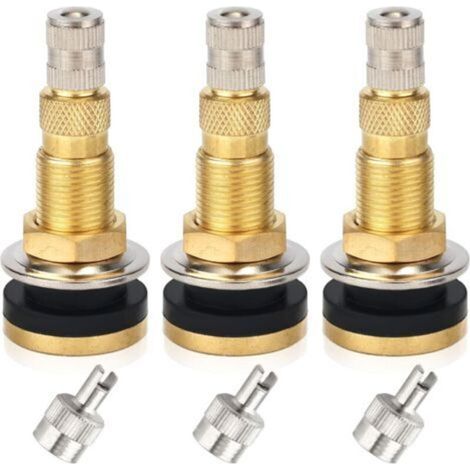 Schlauchlose Traktorventile – 3 Stück TR618A mit Messingkappen zur Kernentnahme