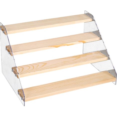 Presentoir Organisateur Spice Organizateur Rack Transparent Acrylique Bois Blanc 30cm 40cm 4 5 Niveaux Espace Economiseur Modele Ergonomique (1/5)
