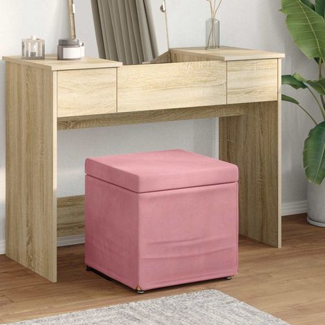 Hocker Rosa 41 x 41 x 40 cm Samt und Engineering Holz