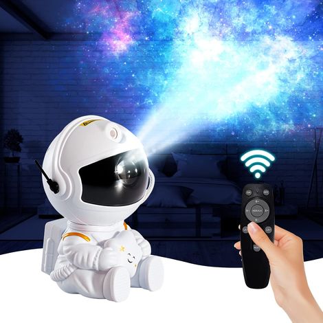 Projecteur de ciel étoilé astronaute, lampe projecteur astronaute, projecteur galaxie avec 8 modes de brumisation, télécommande, luminosité réglable et rotation à 360° (1/5)
