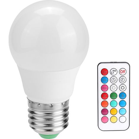 E27 3W RGB 16-Farben-LED-Lampe mit Fernbedienung für Bar, Keller, Flur, AC85-265V (1/5)