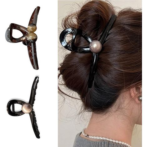 Pinza para el cabello tipo banana - 2 piezas - Pinza para la cola - Pinza para el cabello tipo banana - Pinza para el cabello tipo banana - Verano - Pinza para el cabello - Pinza para el cabello - Ant (1/5)