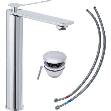 SCHÖNER WOHNEN-Kollektion Waschtischarmatur VIOLA L, Wasserhahn geeignet für Aufsatzwaschbecken in Ihrem Bad, Chrom (1/3)