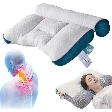 Oreiller cervical pour soulager les douleurs cervicales, idéal pour les personnes dormant sur le côté. Oreiller pour un usage quotidien et pour soulager les douleurs cervicales.-AquaForge