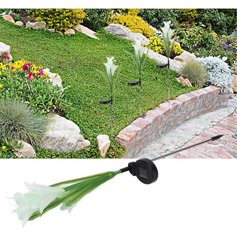 Lilienförmige LED-Solar-Bodenleuchte für Rasenflächen, Villen, Innenhöfe, Parks, Plätze, Gartendekoration, Landschaftsbeleuchtung, Wegeleuchten, weiß und farbig (1/5)