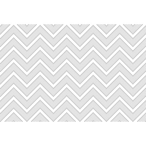 Papier peint panoramique graphique moderne | Tapisserie panoramique grise & blanche zigzag | Papier peint panoramique géométrique pour escalier - 267 x 400 cm (4 pièces) (1/3)
