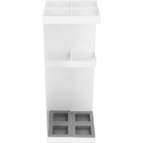 Porte-parapluies design blanc, stable et robuste avec bac récupérateur amovible, idéal pour hall d’hôtel ou entrée de maison.