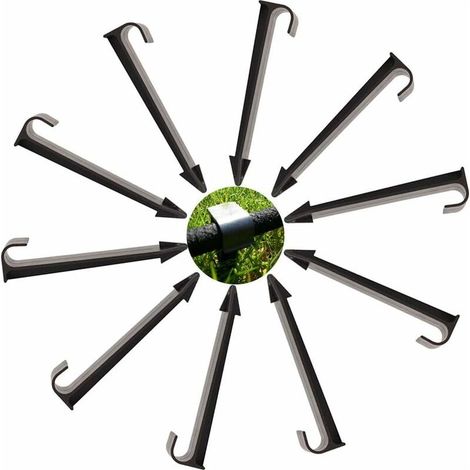 Ancre de Tuyau Piquet Ancrage Supports de Fixation au sol pour tuyau d'arrosage 50 Pièces,noir,11.5cm (1/5)