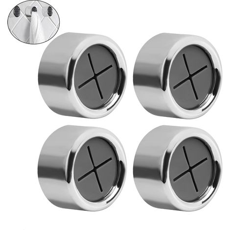 Lot de 4 Porte-Torchons Autocollant, Ronde Porte Torchon Ventouse, Attache Torchon, Accroche Torchons Adhesif, Sans Perçage Ronde Crochet à Serviette, pour Salle de Bain, Cuisine et Ménage (1/5)