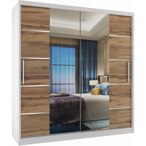 Schiebeschrank Belini 158 cm Mit Schubladen mit Spiegel schwarz glänzend Hersteller (1/3)