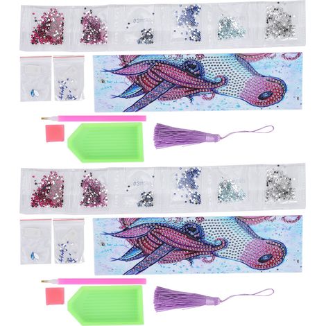 Kit de peinture diamant DIY, strass en résine, tableau cheval coloré, décoration murale maison. (1/5)