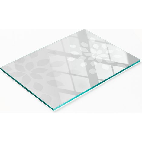 Tabla de cocina decorativa de vidrio multifuncional con estampado floral, 80x52 cm. (1/5)