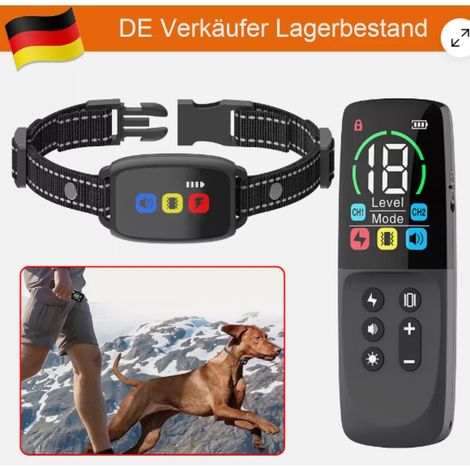 Collier Anti-Aboiement Électronique pour Chiens - JINFGERNE - Dispositif de Dressage Réglable, Étanche et Confortable pour Animaux de 3,6 à 54,4 kg