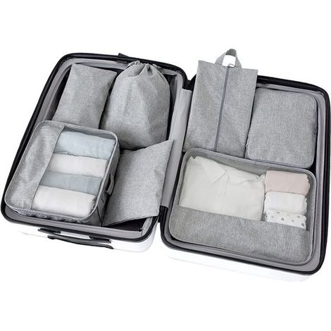 Lot de 7 cubes de rangement - Organisateur de valise et sac à dos - Cubes de voyage (1/5)
