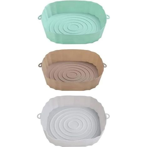Pièces Accessoire Air Fryer (20cm), Pot en Silicone pour Friteuse à Air, Réutilisable Air Fryer Silicone Pot Panier (1/5)