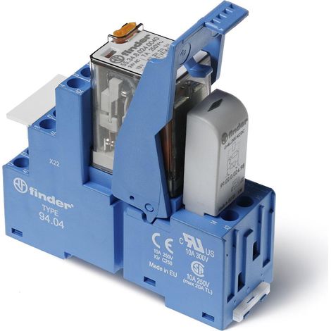 Interface 4RT 7A 230V AC étrier plastiq à cage LED + varistor FINDER 583482300060SPA
