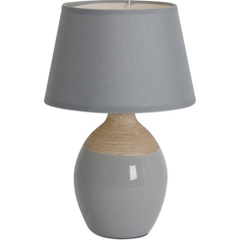 Naeve TALI Lampe de table avec abat-jour rond conique gris 1xE14