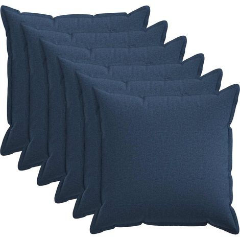 Lot de 6 housses de coussin HOUTEN - 70 × 70 cm - bleu - lin synthétique
