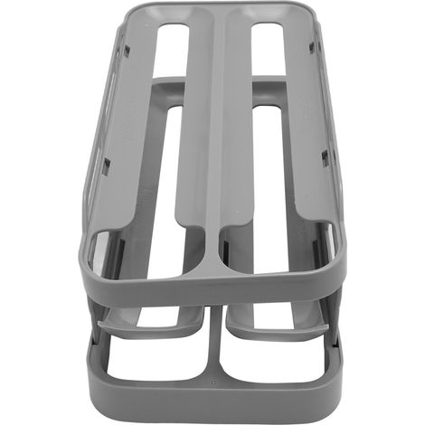 Distributeur d'œufs à 2 niveaux, porte-œufs peu encombrant, distributeur à roulettes, organisateur pour le réfrigérateur, gris (1/5)