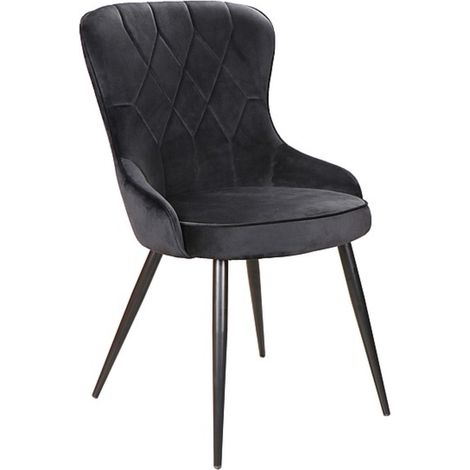 Chaise design métal et velours noir Tilop (1/5)