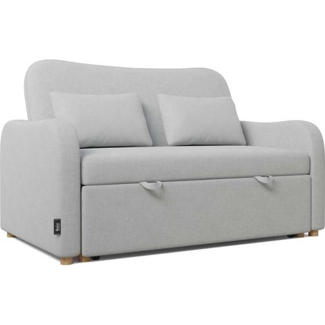 Nalui Sofá Cama Gris Buddy 2 2 plazas (137x100x87cm) con 2 Cojines