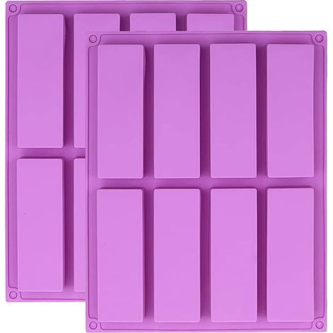 2 große rechteckige Müsliriegelformen, 8-fach antihaftbeschichtete Silikon-Backform für Energieriegel, Schokoladen-Müsliriegel, Muffins, Kuchen (1/5)