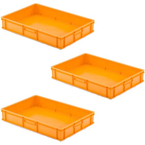 BRB 3 Kuchenblechkasten, orange, LxBxH 655x450x120mm, Wände und Boden geschlossen, Gewicht 1,93 kg
