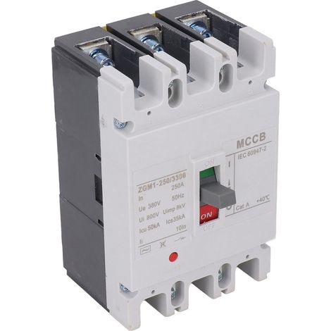 Disjoncteur tripolaire avec protection contre les surcharges et les sous-tensions, interrupteur de sectionnement et accessoires de montage, 250 A, 380 V CA (1/5)