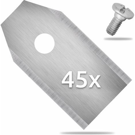 Lame de tondeuse,45 Pcs Lames de Rechange en Acier Inoxydable, Lame Robot Tondeuse Compatible avec Husqvarna Automower/Gardena/Yardforce/Sileno/McCulloch - avec vis (1/5)