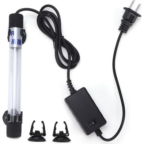 Lampe UV submersible pour aquarium, stérilisateur anti-algues vertes pour bassin et aquarium, 7W, prise US 110-120V. (1/5)