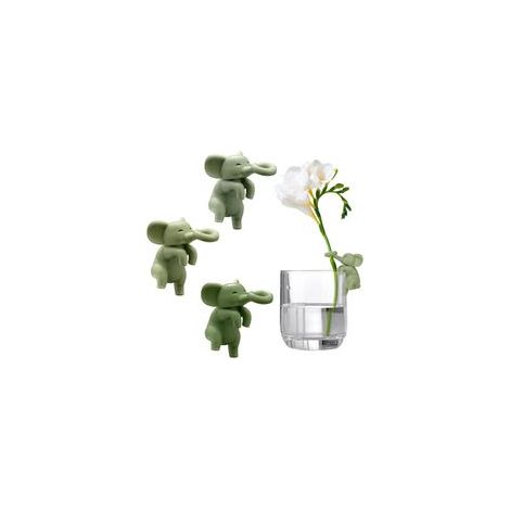 Lntyq Support éléphant pour plante, support pour pousses, troncs, pousses et boutures, support de plante pour les amateurs de plantes de jardin d'intérieur, 3 pièces