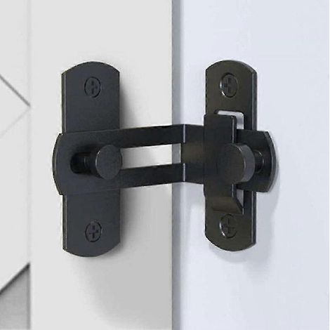 Verrou de porte à angle droit à 90 degrés, boucle de verrouillage, verrou de porte et de fenêtre, verrou de porte coulissante (noir)