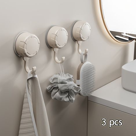 Filiyano-Crochets de rangement pour aspirateurs résistants - Idéaux pour organiser la salle de bain et la chambre - Solides, sans perçage - Mælkehvid (1/5)